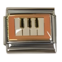 Piano Keys on Pink Italian Charm image