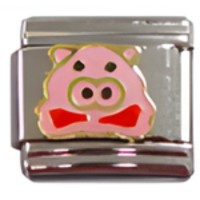 Pig with Bowtie Italian Charm image