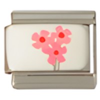 Pink Clematis Flowers C.A.S.T. Enamel Italian Charm-1 image