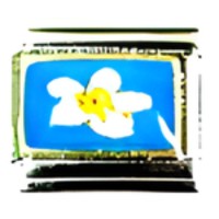 Plumeria Flower on Blue Italian Charm image