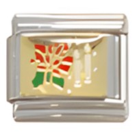 Pointsettia & Candles Italian Charm image