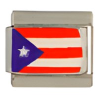 Puerto Rico Flag C.A.S.T. Enamel Italian Charm-1-1-1 image