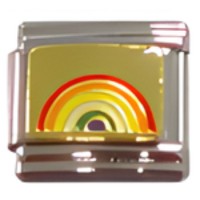 Rainbow on Gold Italian Charm image