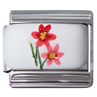 RedPink Flowers Italian Charm image
