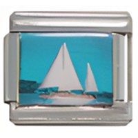 Sailboat on Water Italian Charm image