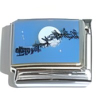 Santa and Sleigh Italian Charm image