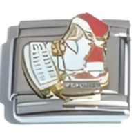 Santa with List Italian Charm image