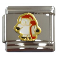 Snowman With Cap Italian Charm image