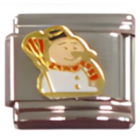 Snowman w Broom Italian Charm image