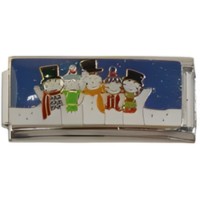 Snowmen Superlink Italian Charm image (1)