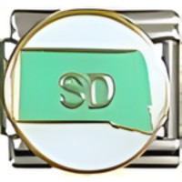 South Dakota State Map Italian Charm image