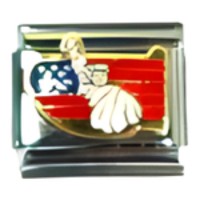 Statue of Liberty on US Map Italian Charm image