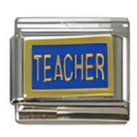 TEACHER Blue Italian Charm image
