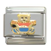 Teddy Bear PinkBlue Italian Charm image