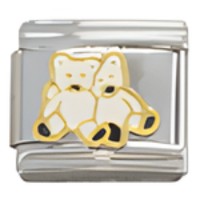 Teddy Bears White Italian Charm image