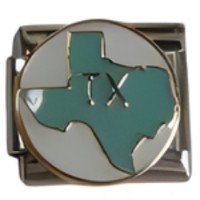 Texas State Map Italian Charm image