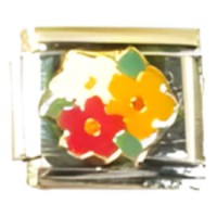 Three Flowers Italian Charm image