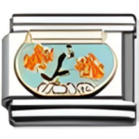 Two Goldfish in Bowl Italian Charm image