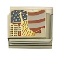 US Flag with Statue & TT Italian Charm image