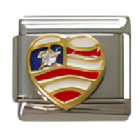 US Heart Flag Italian Charm image