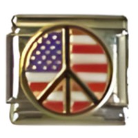 US Peace Sign Italian Charm image