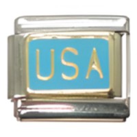 USA Blue Italian Charm image