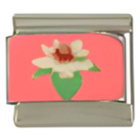 White Lily on Pink C.A.S.T. Enamel Italian Charm-1-1 image