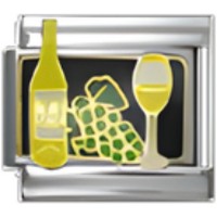 White Wine & Grapes Italian Charm image