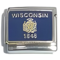 Wisconsin State Flag Italian Charm image