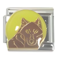 Wolf and Moon Italian Charm image