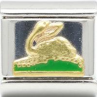 Bunny in Grass Italian Charm
