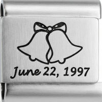 Custom Wedding Date Laser Italian Charm