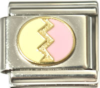 Easter Egg Yellow/Pink Italian Charm