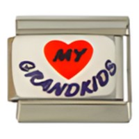 (heart) my Grandkids C.A.S.T. Enamel Italian Charm-1 image