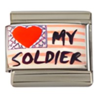 (heart) my Soldier C.A.S.T. Enamel Italian Charm-1 image
