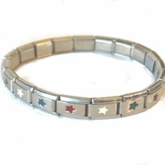 9mm 14 link Patriotic Stars Base Bracelet