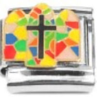 Cross on Stained Glass Italian charm_1