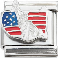 Statue of Liberty on US Map Italian Charm_1