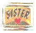 Sister with heart Italian Charm