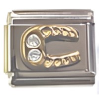 CZ Horseshoe Italian Charm image