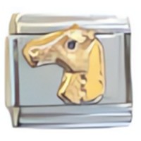 Horse Head White Italian Charm image