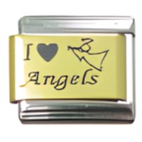 I (heart) Angels Gold Laser Italian Charm image
