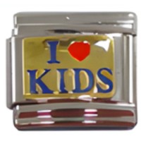 I (heart) Kids Gold Italian Charm image