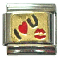 I Love U Lips Italian Charm