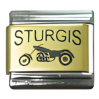 Sturgis Gold Laser Italian Charm image
