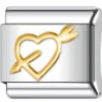 Heart & Arrow Gold Italian Charm
