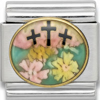 Three Crosses Easter Italian Charm