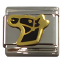 Black Horse Head Italian Charm image
