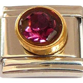 Amethyst (Feb.) CZ Stone Italian Charm