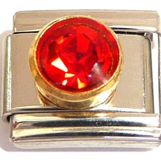 Ruby (July) CZ Stone Italian Charm